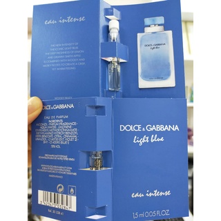 น้ำหอม ผู้หญิง 1.5ml Dolce &amp; Gabbana Light Blue Eau Intense 1.5ml. น้ำหอม ของแท้ น้ำหอมของแท้ กลิ่นหอม ตัวใหม่ อินเท๊นส์