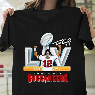 เสื้อยืดสีขาวเสื้อยืด พิมพ์ลาย Tampa Bay Buccaneers 12 Tom Brady Super Bowl Liv สําหรับผู้ชายS-4XL