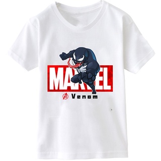 T-shirt  เสื้อยืดแขนสั้น พิมพ์ลายกราฟฟิค venom marvel the avengers น่ารัก สําหรับเด็กผู้ชายS-5XL