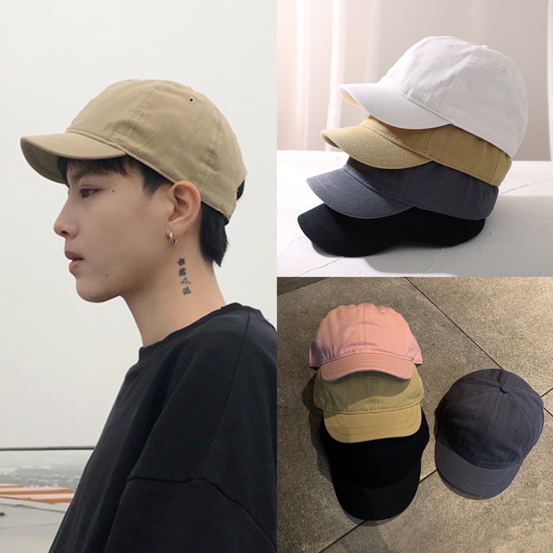 หมวกแก๊ปเบสบอล สีพื้น ทรงฟักทอง สไตล์ญี่ปุ่น สไตล์เกาหลี หมวก หมวกปรับขนาดได้