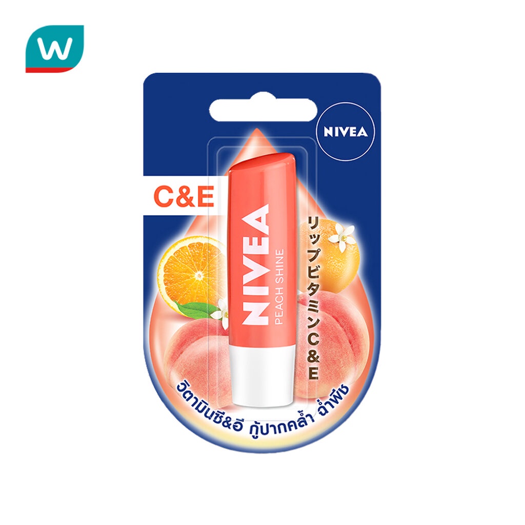 Nivea นีเวีย ลิป พีชชี่ ซีแอนด์อี 4.8 กรัม