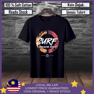 เสื้อยืด ผ้าฝ้าย 100% พิมพ์ลาย SURF Breaking Wave Viral Lelaki สําหรับผู้ชาย