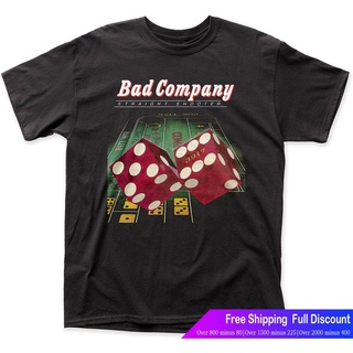 สุดยอดไฟ เสื้อยืดแขนสั้น Impact Merchandising Bad Company Straight Shooter Adult Tee Short sleeve T-shir คนดัง