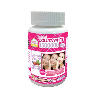 อาหารเสริมบำรุงผิว Supreme GLUTA WHITE 1500000mg กลูต้าล้านห้า (30เม็ด) ของแท้