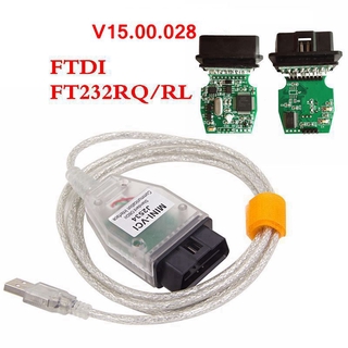 MINI VCI OBD2 อินเทอร์เฟซการวินิจฉัย USB รองรับสำหรับรถยนต์โตโยต้า J2534 สายเดี่ยวรหัส Reader PCB สีเขียว FTDI FT232RQ / RL ชิป