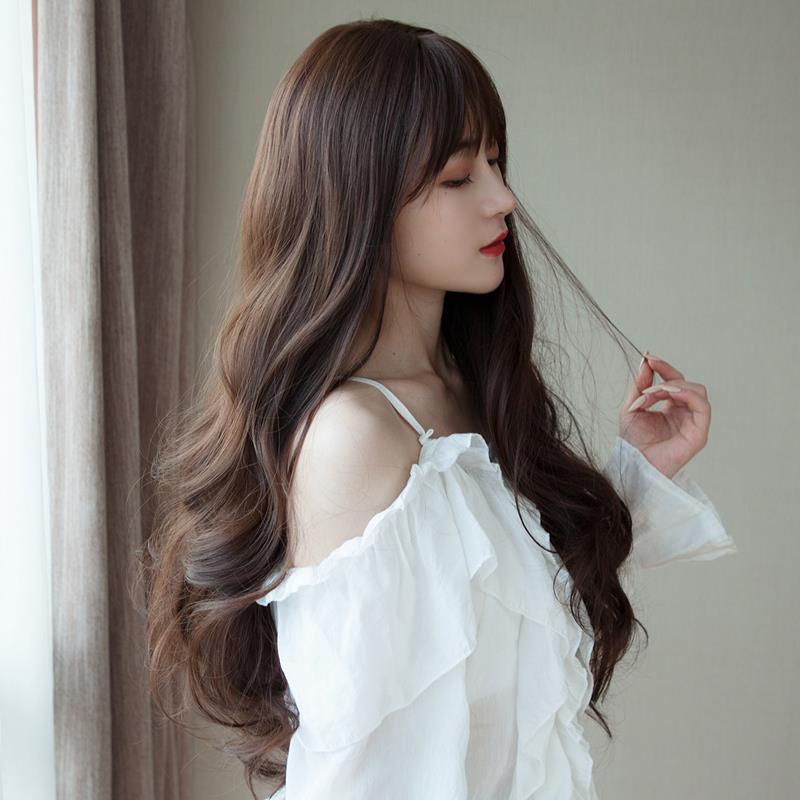 วิกผมผู้หญิง ผมหยิกยาว วิกผมลอนใหญ่สไตล์เกาหลี ผมยาวลอนสวยหรูสุดๆ
