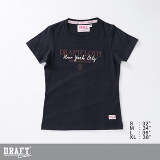 เสื้อยืด draft set 25w newyork chain ดำ เข้ารูป