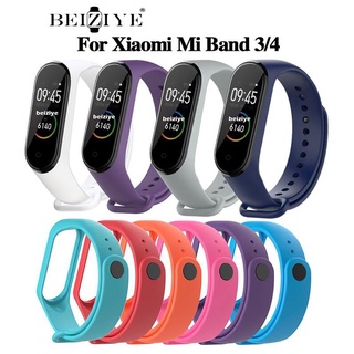 สายรัดข้อมือซิลิโคนสำหรับ For Xiaomi Mi Band 4 Mi Band 3 Silicone strap