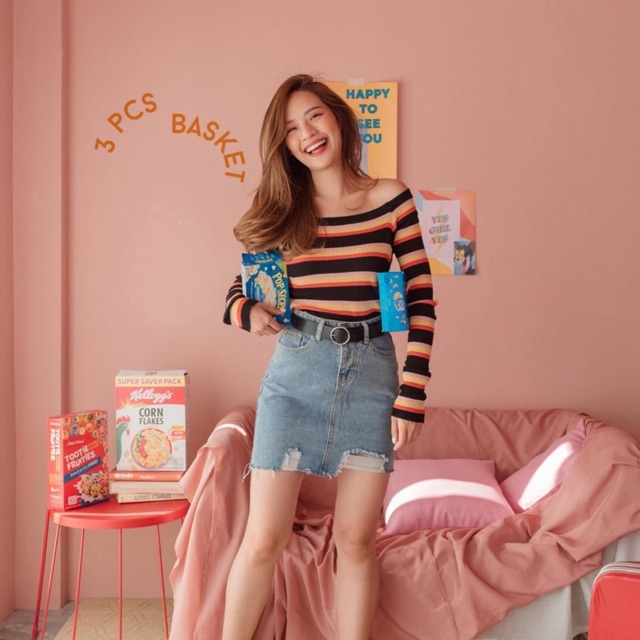 กระโปรงยีนส์ร้าน 3pcs.basket