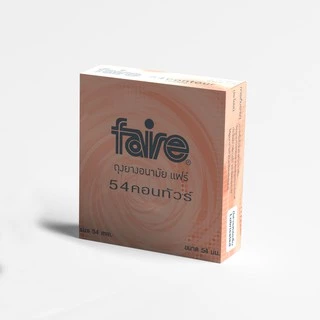 [Pack 4] แฟร์ 54 คอนทัวร์ ถุงยางอนามัย ผิวเรียบ 54 มม กลิ่นส้ม 4 กล่อง รวม 12 ชิ้น Faire 54 Contour Condom 12 Pieces