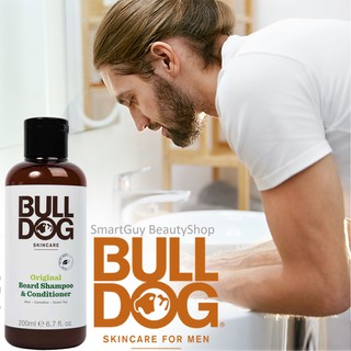 Bulldog Skincare Original Beard Shampoo&amp;Conditioner 200ml. ผลิตภัณฑ์ทำความสะอาดหนวดเคราและใบหน้าสำหรับผู้ชาย