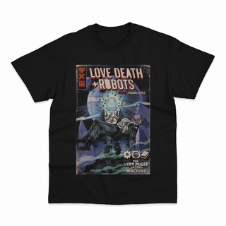 เสื้อยืดโอเวอร์ไซส์เสื้อเชิ้ต ลาย Love Death And RobotsS-3XL