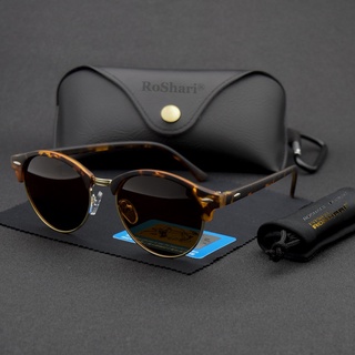 Roshari A31 แว่นกันแดด Polarized สไตล์เรโทร Uv400 100% สําหรับผู้ชายและผู้หญิง