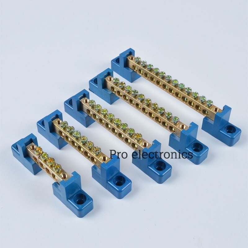 บัสบาร์ทองเหลือง บาร์กราวด์ Ground Bar เทอร์มินอน ขนาด 6x9 และ 12x8 4-12 ช่อง