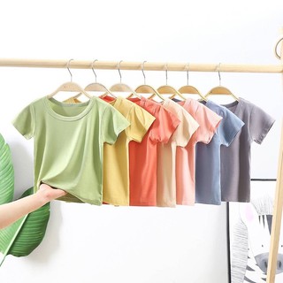 (พร้อมส่ง) เสื้อยืดเด็ก เสื้อยืดสีพื้น ผ้านุ่ม ใส่สบาย ใส่ได้ทุกโอกาส