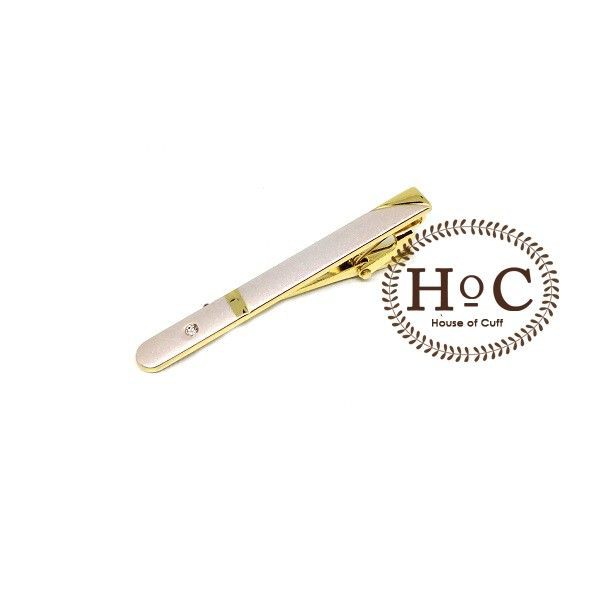 Houseofcuff Pin Tie Clip PIN TIE GOLD SILVER BEZEL 10