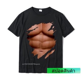 เสื้อยืดลําลอง แขนสั้น พิมพ์ลายกล้ามเนื้อ Abs Tan Muscle สําหรับผู้ชาย QW246VB