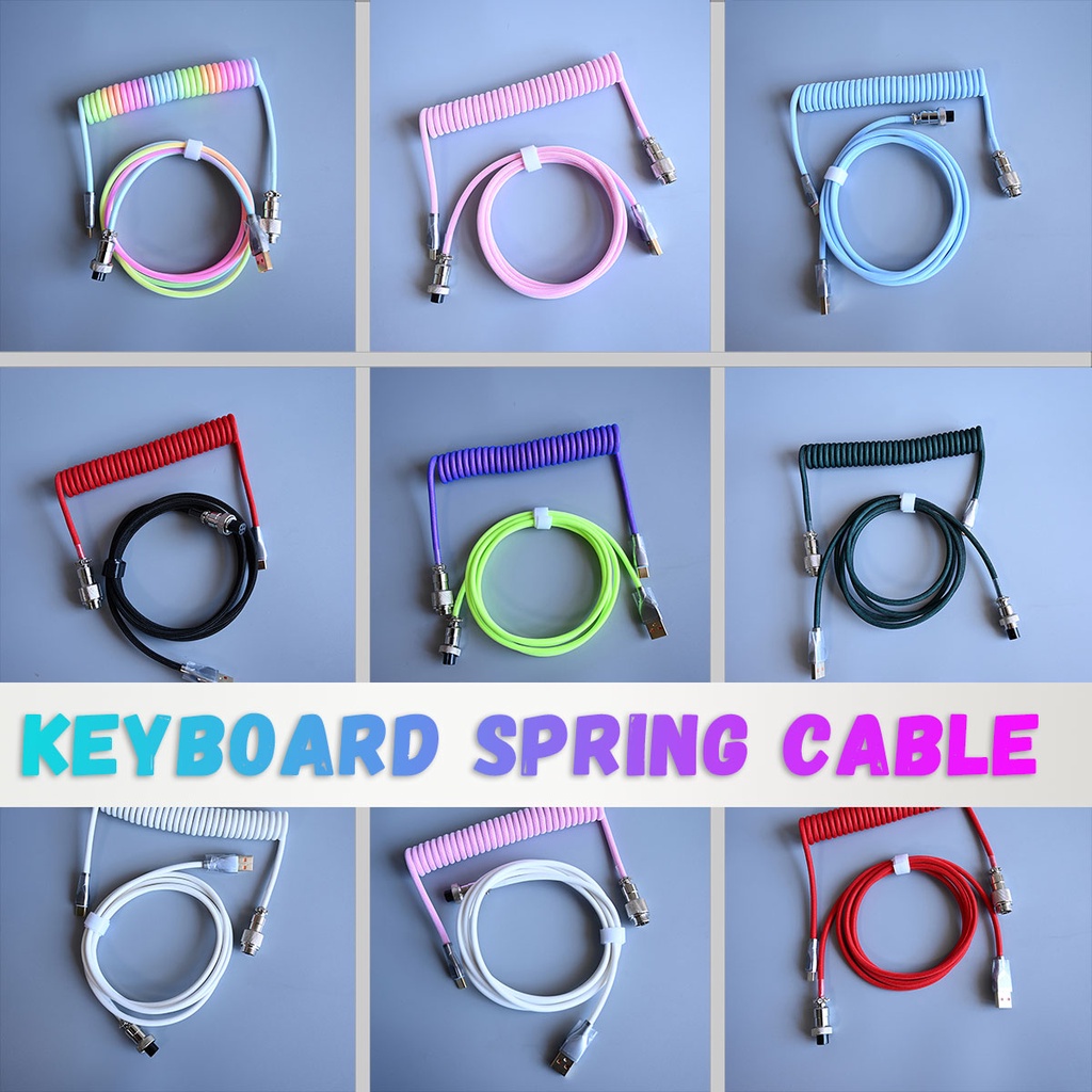 8K Mechanical Keyboard Type-C Cable - สายชาร์จข้อมูล USB ฤดูใบไม้ผลิแบบกําหนดเอง, สายขดส่วนบุคคล