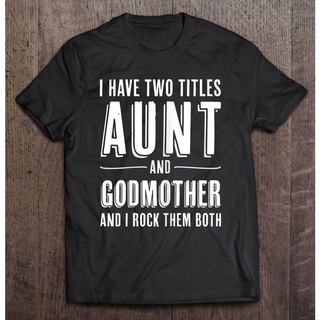 เสื้อยืด พิมพ์ลาย Aunt Godmother I Rock Them Both Gift For Auntie สําหรับผู้ชาย