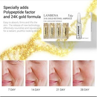 LANBENA 7day 24K GOLD RETINOL AMPOULE Fine lines &amp; deep wrinkle**ของแท้ พร้อมส่ง