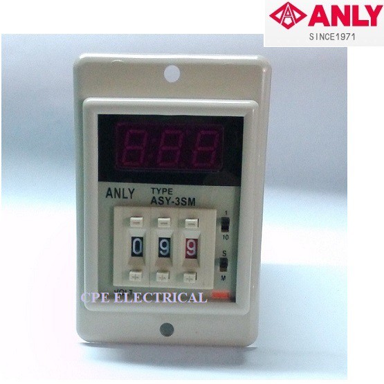 ANLY รีเลย์เวลาแบบดิจิตอล ASY-3SM 0.1S-999M AC240V หลายช่วง