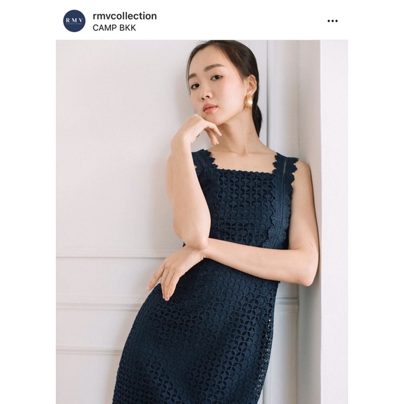 [New] RMV Sandra Crochet Dress in Navy | S