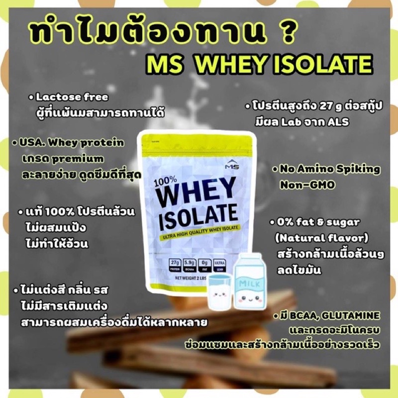 MS WHEY PROTEIN ISOLATE แท้ 100% WHEY FROM USA