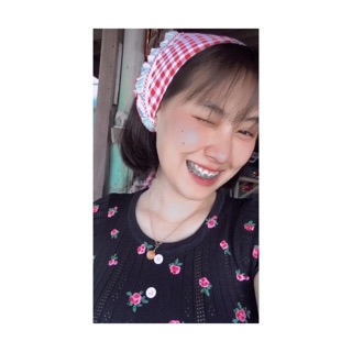 ผ้าโพกหัว ลายสก็อต ระบายลูกไม้เก๋ๆ เด็กได้ ผู้ใหญ่ใส่ดี สายหวาน สายไหนก็ใส่ได้