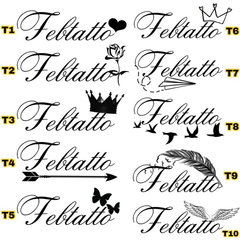 Custom Name ชั่วคราว Tattoo Motif/ Tattoo Sticker