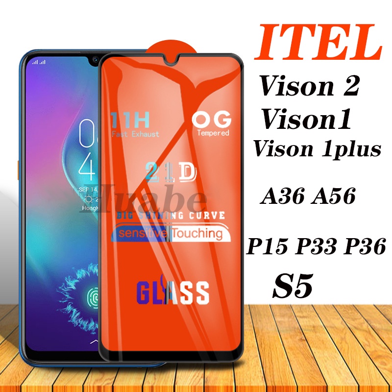 สําหรับ itel Vision 1 กระจกนิรภัย Vison 2 21D กระจกนิรภัยเต็มรูปแบบ Vision 1plus itel s15/a33/a36/a5