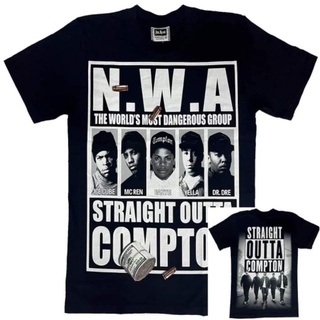 เสื้อวงนำเข้า N.W.A Fuck Tha Police Straight Outta Compton Gangster Rapper Hiphop Style Vintage Gildan T-Shirt