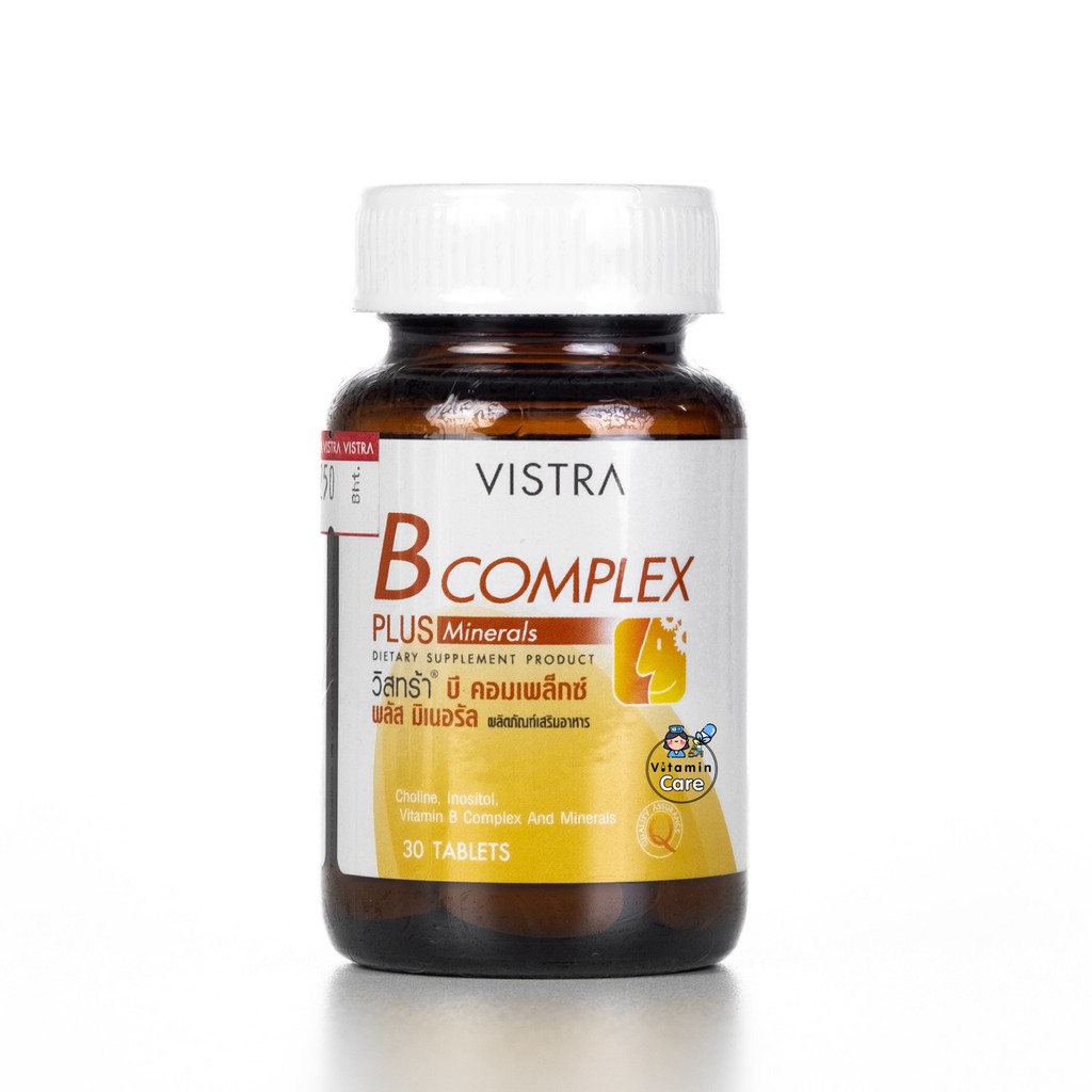 Exp.9/2028 (30 เม็ด) Vistra B Complex plus mineral วิตามินบี คอมเพล็กซ์