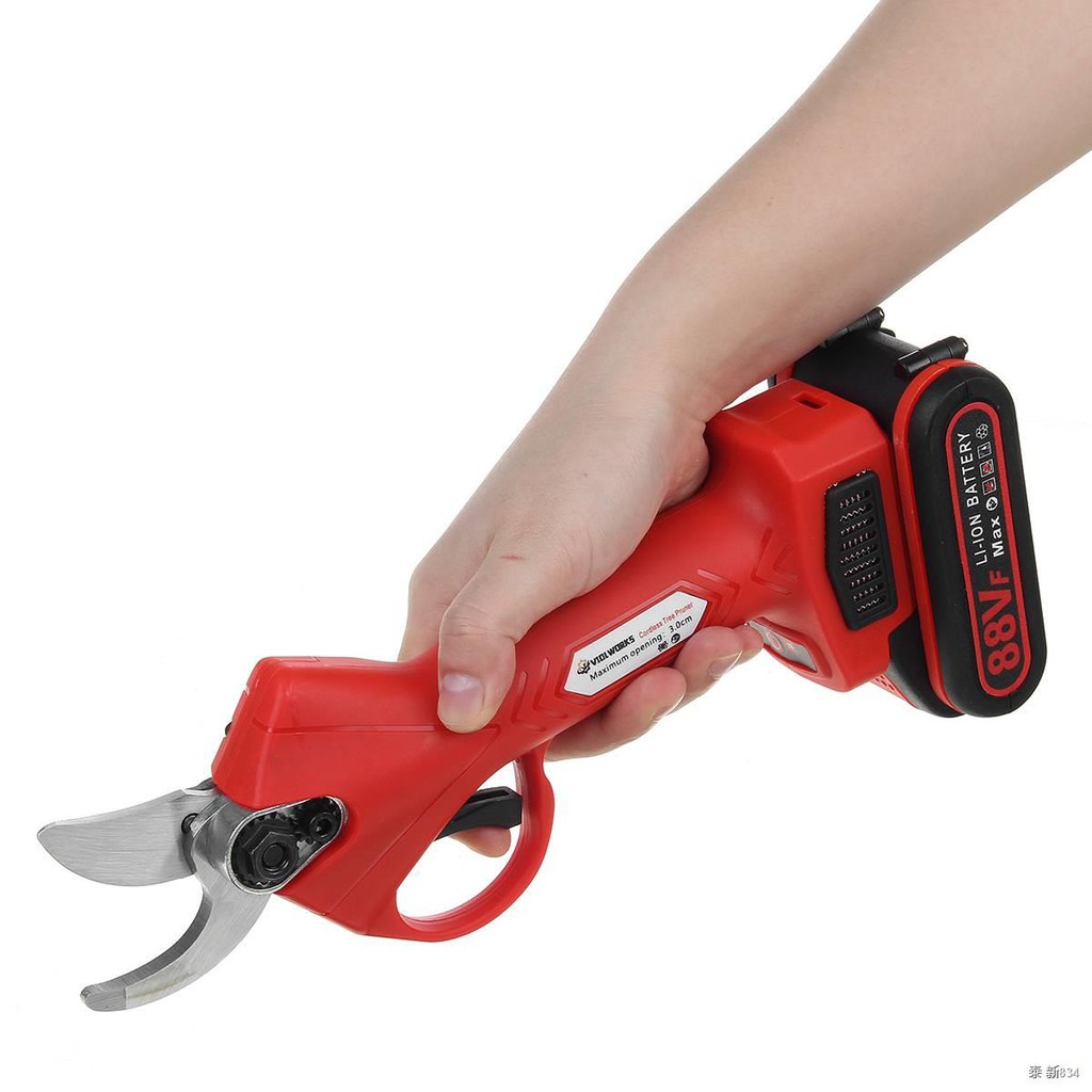 88v 15000mah Cordless Electric Pruning Shears Secateur With 2pc Battery Fruit Tree Branch Cutter 4807