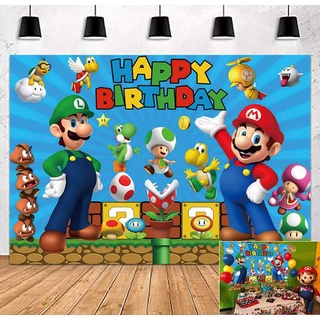 ภาพพื้นหลัง พิมพ์ลาย Super Mario ขนาด 150x100 เซนติเมตร สําหรับตกแต่งงานปาร์ตี้วันเกิด