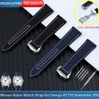 สายนาฬิกาข้อมือ ผ้าแคนวาส ไนล่อน 20 มม. สําหรับ Omega Strap Seamaster 300 AT150