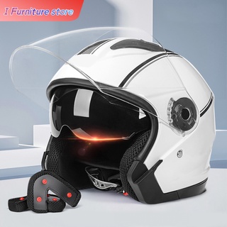 【ของต้องซื้อ】Dual Lenses Cycling Helmet Sun Protection Anti Fog Breathable Top Tail Vent Hole for Motorcycle Electric Vehicles