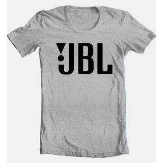 เสื้อยืดผ้าฝ้ายผสมพิมพ์ลายลําโพง Jbl สําหรับติดรถยนต์สีเทาS-5XL