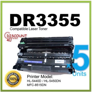 **Pack5** ตลับหมึกเลเซอร์เทียบเท่ารุ่น  DR-3355 ใช้กับ Drum Unit Brother HL-5450DN