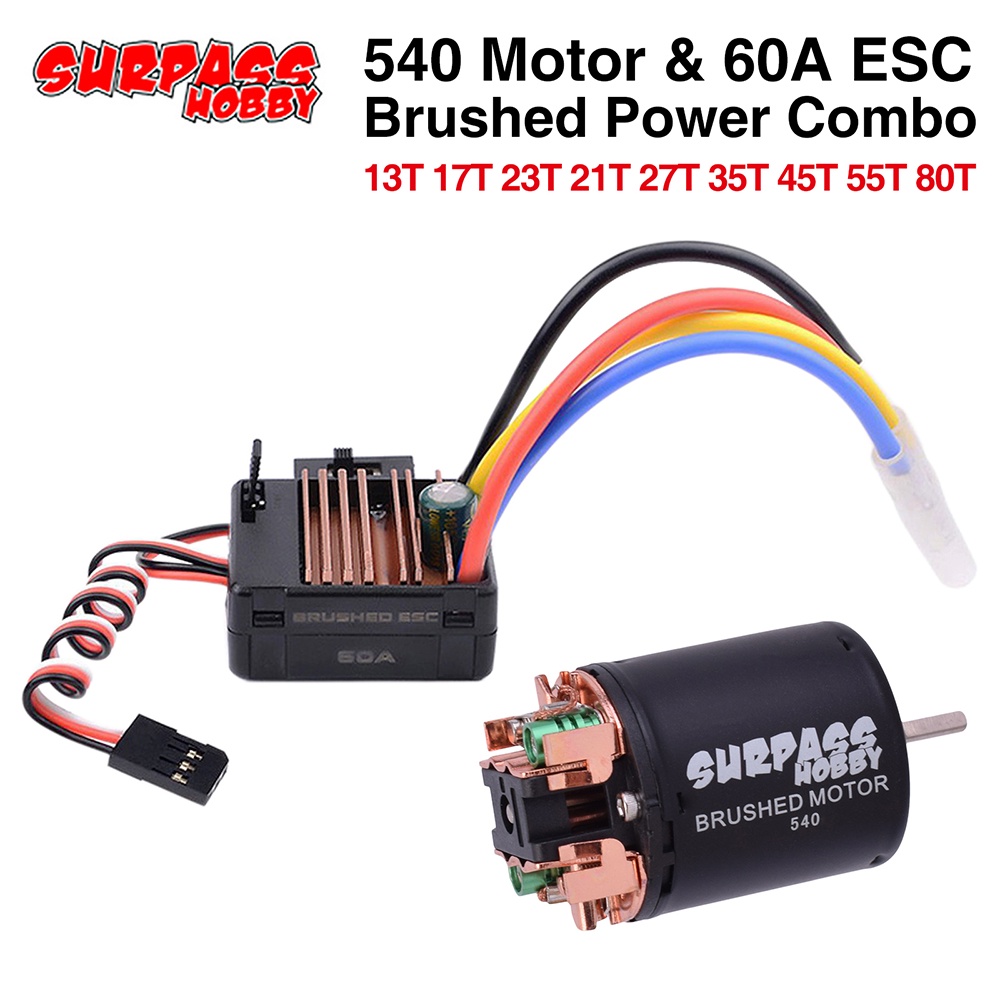 SURPASS HOBBY Combo 540 Brushed Motor 13T 17T 21T 23T 27T 35T 45T 55T ...