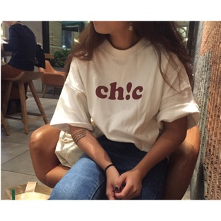 ❗️SALE ล้างสต็อก❗️Chic T-shirt เสื้อยืดคอกลม สกรีนลาย chic ผ้านุ่มนิ่มใส่สบาย ไม่ร้อน ใส่คู่กับแจ็คเก็ต ให้ลุคเท่ๆ