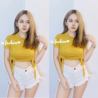 🍋เสื้อครอปรูดข้างโชว์หุ่นแซ่บ🍋