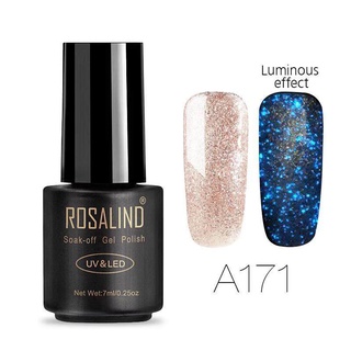 สีทาเล็บเจล ROSALIND สีโรสโกลด์ เรืองแสง Luminous Rose Gold  Colors Series   ขนาด 7 ml.