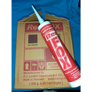 กาวซิลิโคน RED FOX ACRYLIC SEALANT สีน้ำตาล จำนวน 1 กล่อง(20 หลอด) (GL134) กาวซิลิโคน ซิลิโคน อะคิลิก