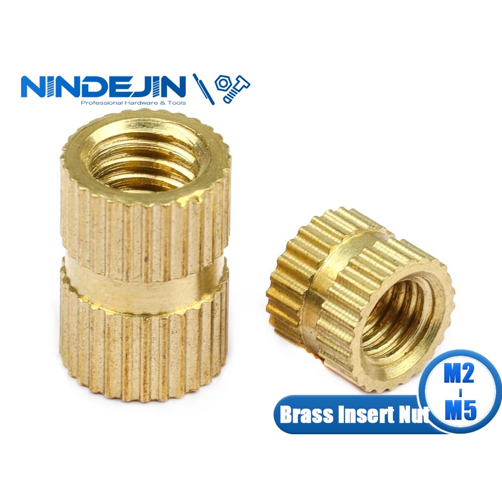NINDEJIN 1050pcs Brass Insert Nut m2 m2.5 m3 m4 m5 m6 Knurled Threaded