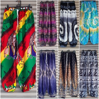 ลายใหม่ !!! กางเกงขายาว เอวยางยืด 28-38 ผ้า rayon กางเกงลายช้าง กางเกงนอน  ใส่สบายมาก ใส่ได้ทั้งสองเพศ