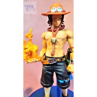 [ มือสอง งานแท้ ญี่ปุ่น ] Portgas D Ace พอร์ทกัส ดี เอส ขนาด 5" ฐานน้ำเงิน วันพีช Pirate Onepiece (ของแท้)