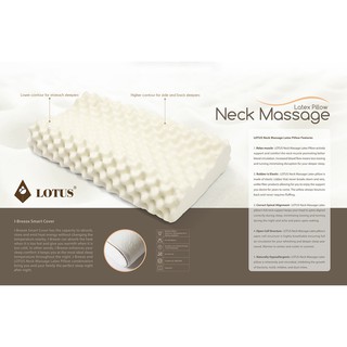 Lotus หมอนหนุนยางพารา Neck Massage (20″x30″)