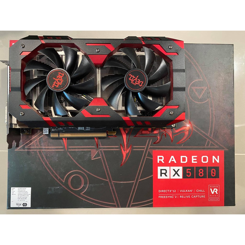 AMD RX 580 8GB PowerColor RED Devil ประกันหมด สภาพดี ไม่มีตำหนิ