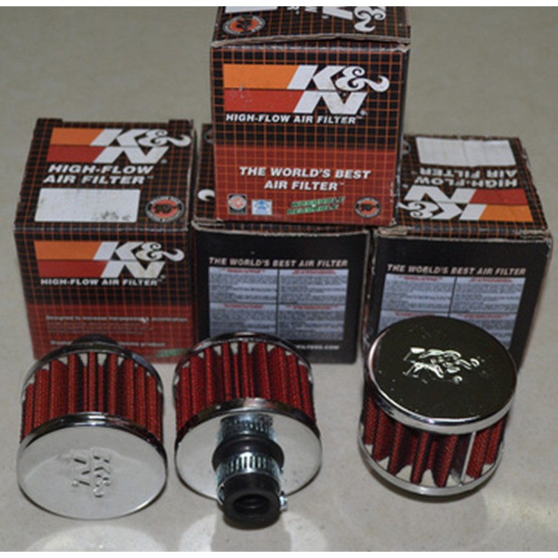 K&N 12mm เครื่องยนต์/น้ํามัน Crankcase Breather กรองไอดีวาล์ว มินิกรอง