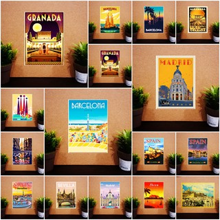 แม่เหล็กติดตู้เย็น สเปน 2 × 3 นิ้ว ของฝาก ของที่่ระลึก Fridge Magnet Souvenir Spain set D 2x3"